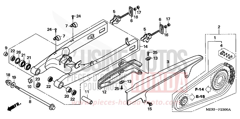 SCHWINGE von CBF600S ABS FORCE SILVER METALLIC (NH411) von 2004